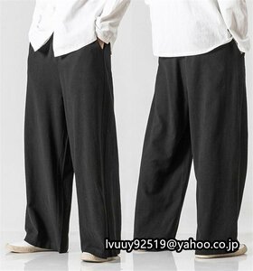  men's sarouel pants is long pants linen pants spring autumn wide pants casual gaucho pants relax stylish .M-5XL
