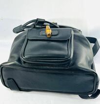 ◇1円 ★ 美品 GUCCI グッチ バンブーリュック ブラック 黒 003.8030.1705 小ぶりリュック バックパック 保存袋_画像5