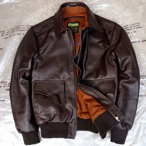 フライトジャケット レザージャケット カウハイド ジャケット 本革 革ジャン スカジャン メンズ A-2 3色 S～4XL 黒袖バッチあり