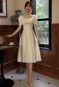 * new goods fine quality 3XL size satin dress type One-piece white 