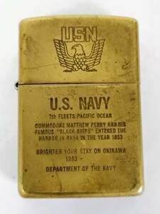 zippo ジッポ―　USN　U.S. NAVY　F　XⅡ　ペリー　黒船　那覇　1853年