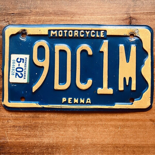 USAアメリカ／ライセンスプレート／バイク／pennsylvania青／ナンバープレート／motorcycle