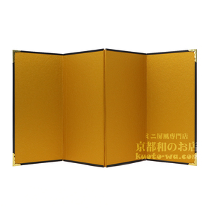 * wonderful mirror mochi *. main doll .* Kyoto Mini gold folding screen -4 bending profit . size - silk eyes | height 22cm [Made in Kyoto Japan]