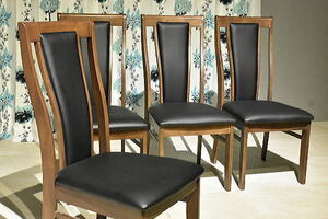 新品 ハイバックBR色ダイニングチェア4脚セット 天然木オーク材 食卓 椅子リビング木製チェア家具おしゃれイス北欧モダン:ST11-25YZX-KC