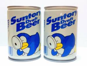 ミニ缶２個★SUNTORYペンギン★135ml★サントリー生ビール★スチール缶★1986年？★松田聖子Sweet Memories★スレキズ