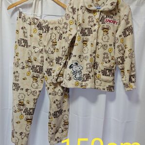 スヌーピーふわもこパジャマ　サイズ：150cm　 前ボタン ルームウェアあったか素材