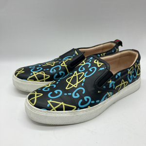 【中古】GUCCI スリッポン サイズ7 407364　グッチ　ゴースト　総柄[240019442046]