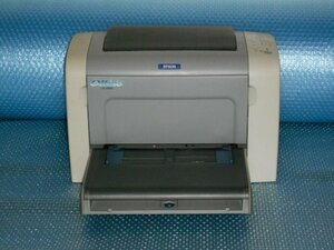 EPSON LP-2500 A4レーザープリンター/印字13000枚/日焼有/フロントカセット前面カバー爪割れのため欠品(赤丸部分・作動に問題無し)