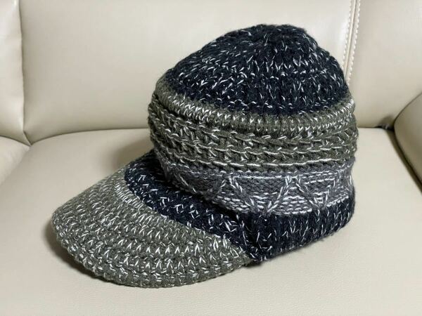 コロンビア/Columbia Rossie Hill Knit Cap Black×Olive ツバ付きニットキャップ ニット帽