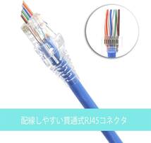 VCE 貫通式 RJ45コネクタ+保護カバー CAT6、CAT5E、CAT5 LANケーブル用 配線簡単 爪折れ防止 23-26A_画像5