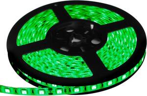 LED tape light 24V waterproof both terminal 5 meter 3 chip ( green color / white base )