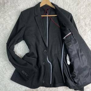 美品!!!驚異の 3XL◎ZARA MAN テーラードジャケット ザラマン エルボーパッチ ヘリンボーン レザーステッチ 54 4L相当 黒 ブラック メンズ