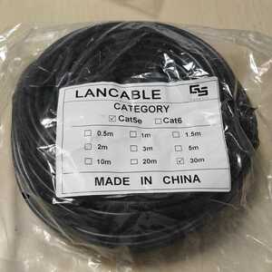 ◎LANケーブル 30m cat5e 爪折れ防止付きストレートLANケーブル 黒 30m