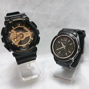 ★【１円スタート！！】カシオ ２本セット！！電池交換済み！ G-SHOCK Baby-G CASIO GA-110GB BGA-150 腕時計 G-ショック ベイビーG 