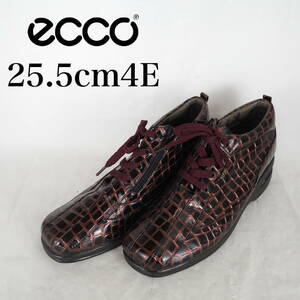 MK4440*ecco*エコー*レディーススニーカー*25.5cm4E*ボルドー