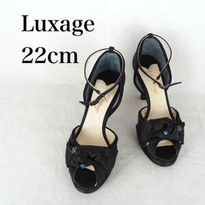 MK4544*Luxage*ルクサージュ*レディースサンダル*22cm*黒