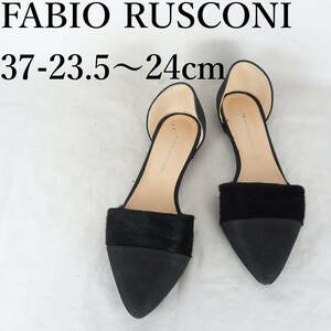 MK4559*FABIO RUSCONI* fabio rusko-ni* lady's flat shoes *37-23.5~24cm* black 