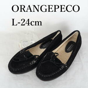 MK4597*ORANGEPECO*レディースムートンシューズ*L-24cm*黒