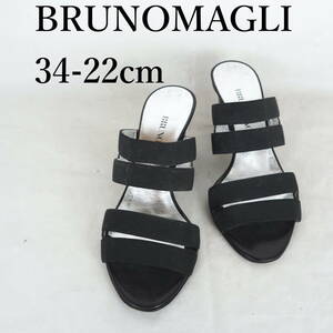 MK4775*BRUNOMAGLI*ブルーノマリ*レディースサンダル*34-22cm*黒