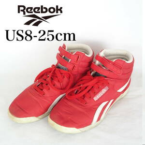 MK4911*Reebok*リーボック*レディースハイカットスニーカー*US8-25cm*赤