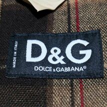 美品 L D&G デニム ジャケット 青 編み込み 金ボタン 48 青 ディーアンドジー ブレザー Gジャン チェック インディゴブルー イタリア製_画像8