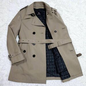 美品 L バーバリーブラックレーベル トレンチコート ベージュ チェック 中綿 キルティング ライナー BURBERRY BLACK LABEL ノバチェック