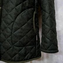 未使用タグ付 20周年限定品 L ラベンハム 羊毛100 キルティングコート グリーン 迷彩 イギリス製 LAVENHAM フード 英国製 カモフラ ウール_画像4