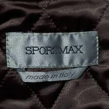 XL スポーツマックス レザー トレンチコート 茶 中綿 キルティング 大きいサイズ SPORTMAX 牛革 本革 カウレザー ブラウン イタリア製 42_画像7