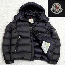 数回使用 M モンクレール ヒマレイ ダウンジャケット 黒 ワッペン ロゴ パッチ MONCLER HYMALAY アウター ブラック 2 フード アニメタグ_画像1