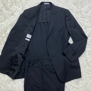 極美品 2XL アルマーニコレツォーニ スーツ セットアップ ジャケット 黒 ARMANI COLLEZIONI ブラック XXL 3L 