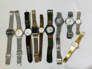 kmc04▼腕時計 10点おまとめ/レディース メンズウォッチ SEIKO.CITIZEN.RADOなど 未稼働 ジャンク時計▼