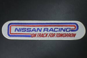 日産 NISSAN ワッペン 刺繍 USA NISSAN RACING 71×305mm 北米日産純正品 当時物 1980-1990年 絶版 ON TRACK FOR TOMORROW