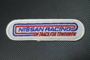 日産 NISSAN ワッペン 刺繍 USA NISSAN RACING 31×108mm 北米日産純正品 当時物 1980-1990年 絶版 ON TRACK FOR TOMORROW