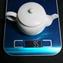 白磁砲口後手急須一個　煎茶道具　サイズ横10cm 高さ7cm 重さ95g_画像9