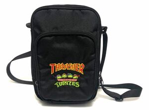 THRASHER × タートルズ スラッシャー　ショルダーバッグ　2402117 コラボ　限定　ブラック　黒　刺繍