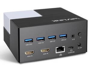WAVLINK 10-in-1 USB-Cドッキングステーション type C ドッキング 100W出力 2画面モード 4K/1080P デュアルディスプレイ対応