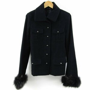  Comme Ca *te* mode blouson jacket cotton 100% M corresponding outer made in Japan black lady's black COMME CA DU MODE