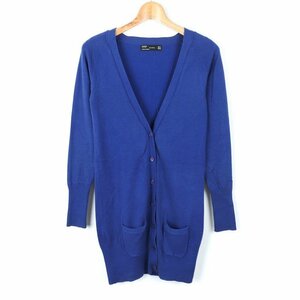 ザラ ロングカーディガン 長袖 コットン トップス レディース USA Sサイズ ブルー ZARA