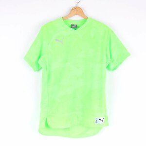 プーマ 半袖Tシャツ メッシュ Vネック スポーツウエア メンズ Mサイズ 黄緑系 PUMA