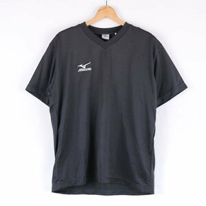 ミズノ 半袖Tシャツ ワンポイントロゴ Vネック スポーツウエア メンズ Lサイズ ダークグレー Mizuno