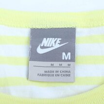 ナイキ 半袖Tシャツ ロゴT ボーダー柄 スポーツウエア レディース Mサイズ 黄×白 NIKE_画像3