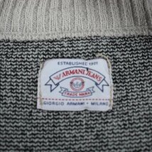 アルマーニ・ジーンズ ニット セーター 長袖 ウール混 ストレッチ ハーフジップ トップス レディース 40サイズ カーキ ARMANI JEANS_画像3