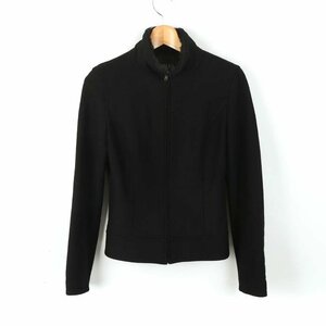  Indivi blouson jacket wool 100% outer made in Japan black lady's 38 size black INDIVI