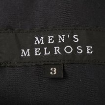 メンズメルローズ トレンチコート スプリングコート 無地 アウター 日本製 メンズ 3サイズ ブラック MEN'S MELROSE_画像3