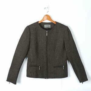  Jaguar *rukruto no color jacket outer go in . type .. type wool . lady's 10 size Brown JAEGER-LECOULTRE