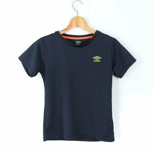 アンブロ 半袖Tシャツ ワンポイントロゴ スポーツウエア レディース Mサイズ ネイビー UMBRO