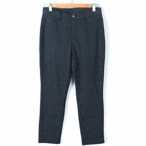 ユニクロ パンツ テーパード スーツ ストライプ 入学式 卒園式 レディース Lサイズ ネイビー ホワイト UNIQLO