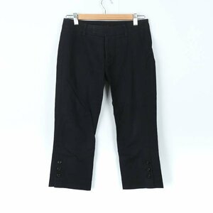  ef-de Denim pants strut hem button belt loop franc dollar made in Japan lady's 9 size black ef-de