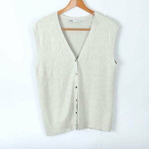 ザラ ベスト ニット セーター 薄手 フロントボタン トップス レディース Sサイズ グレー ZARA