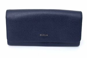 フルラ 長財布 レザー フラップ 小銭入れあり ブランド ロングウォレット レディース ネイビー Furla